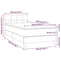 Thumbnail for Boxspringbett mit Matratze Hellgrau 100x200 cm Samt
