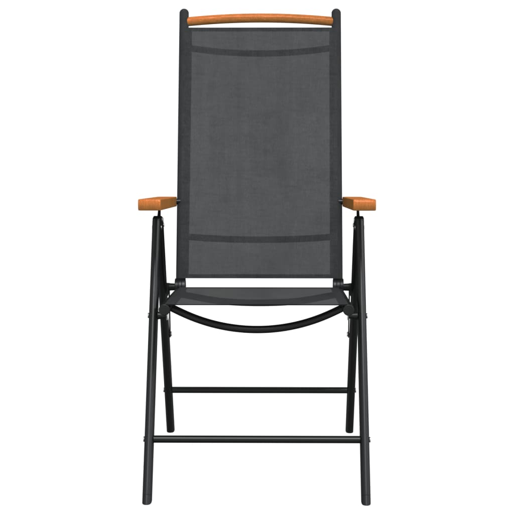 7-tlg. Garten-Essgruppe Schwarz und Braun Aluminium