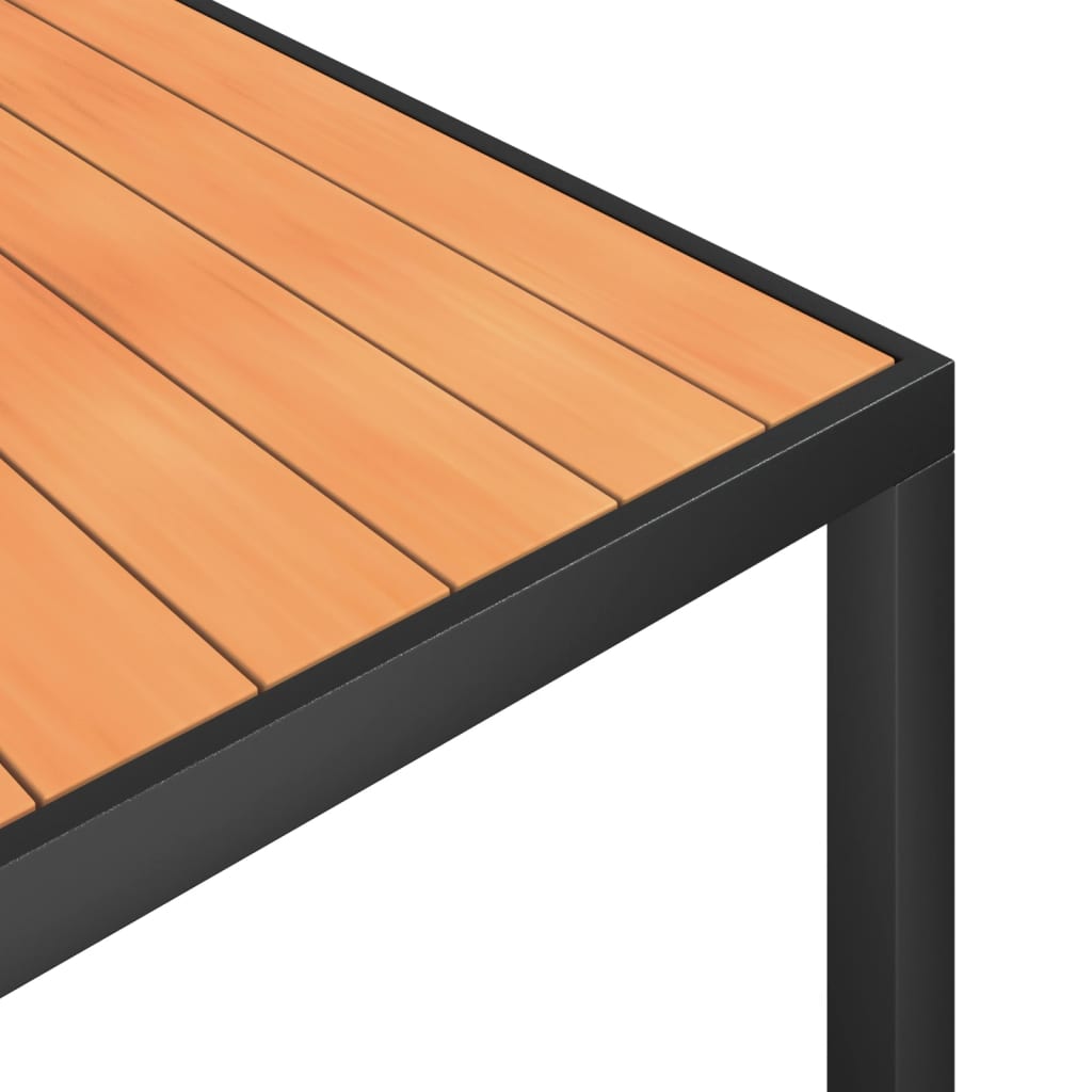 7-tlg. Garten-Essgruppe Schwarz und Braun Aluminium