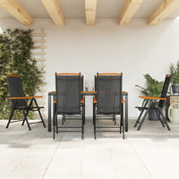 Thumbnail for 7-tlg. Garten-Essgruppe Schwarz und Braun Aluminium