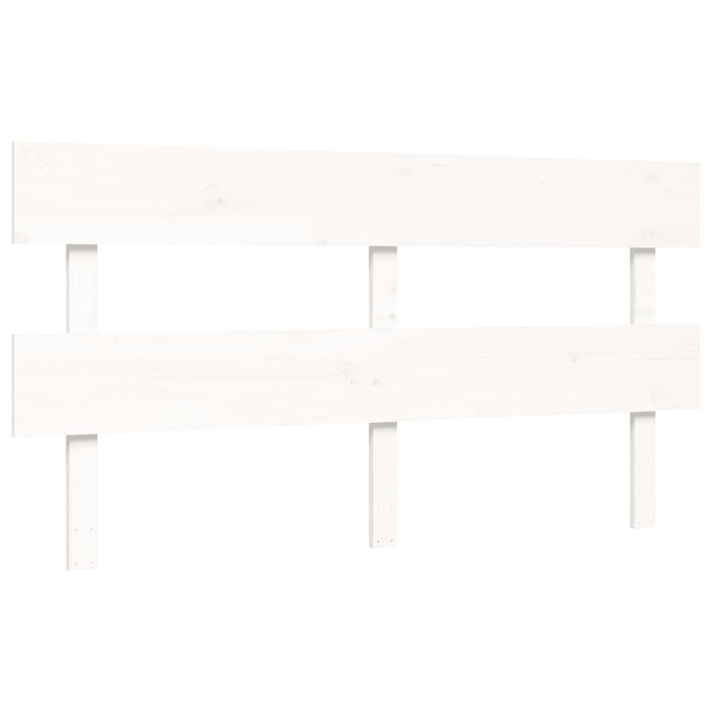 Massivholzbett mit Kopfteil Weiß 5FT King Size