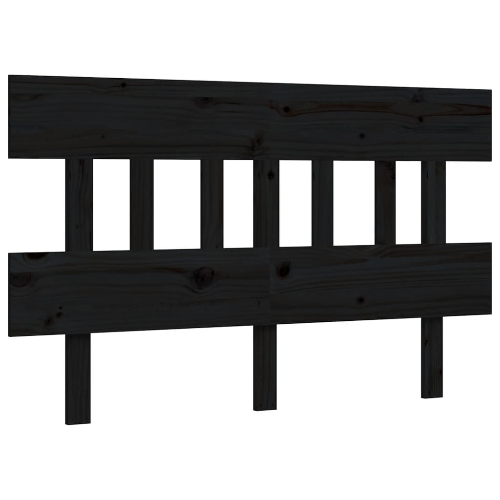 Massivholzbett mit Kopfteil Schwarz 4FT Small Double