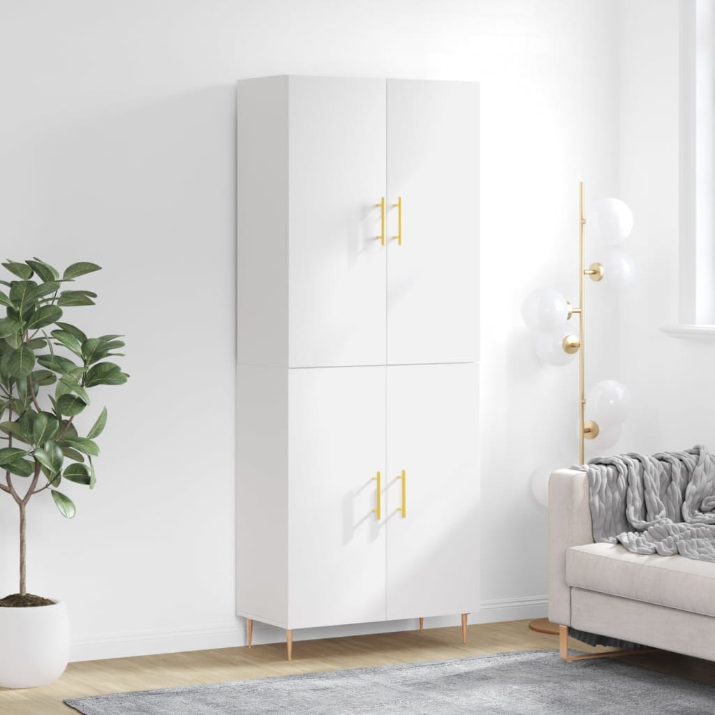 Highboard Weiß 69,5x34x180 cm Holzwerkstoff