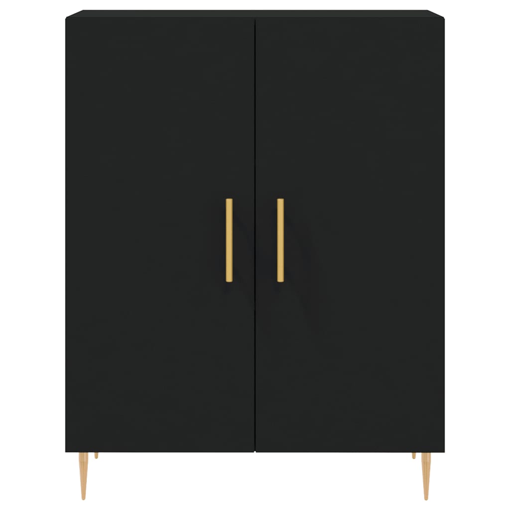 Highboard Schwarz 69,5x34x180 cm Holzwerkstoff