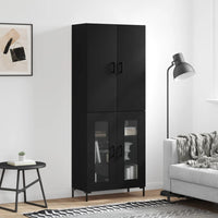 Thumbnail for Highboard Schwarz 69,5x34x180 cm Holzwerkstoff