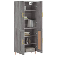 Thumbnail for Highboard Grau Sonoma 69,5x34x180 cm Holzwerkstoff