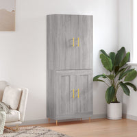 Thumbnail for Highboard Grau Sonoma 69,5x34x180 cm Holzwerkstoff