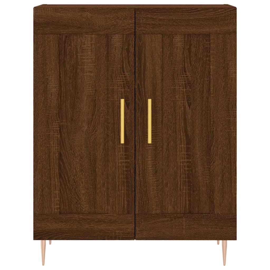 Highboard Braun Eichen-Optik 69,5x34x180 cm Holzwerkstoff