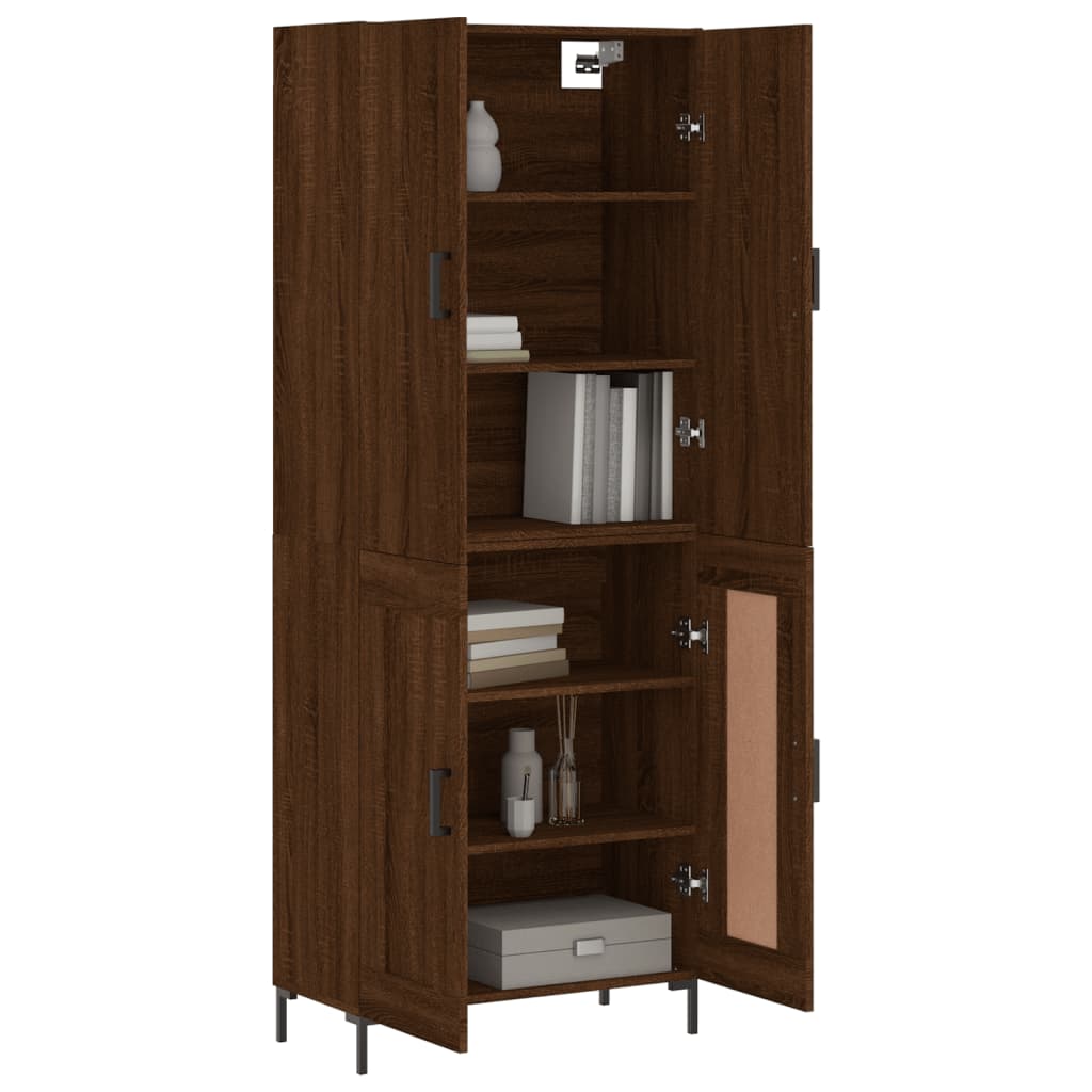 Highboard Braun Eichen-Optik 69,5x34x180 cm Holzwerkstoff