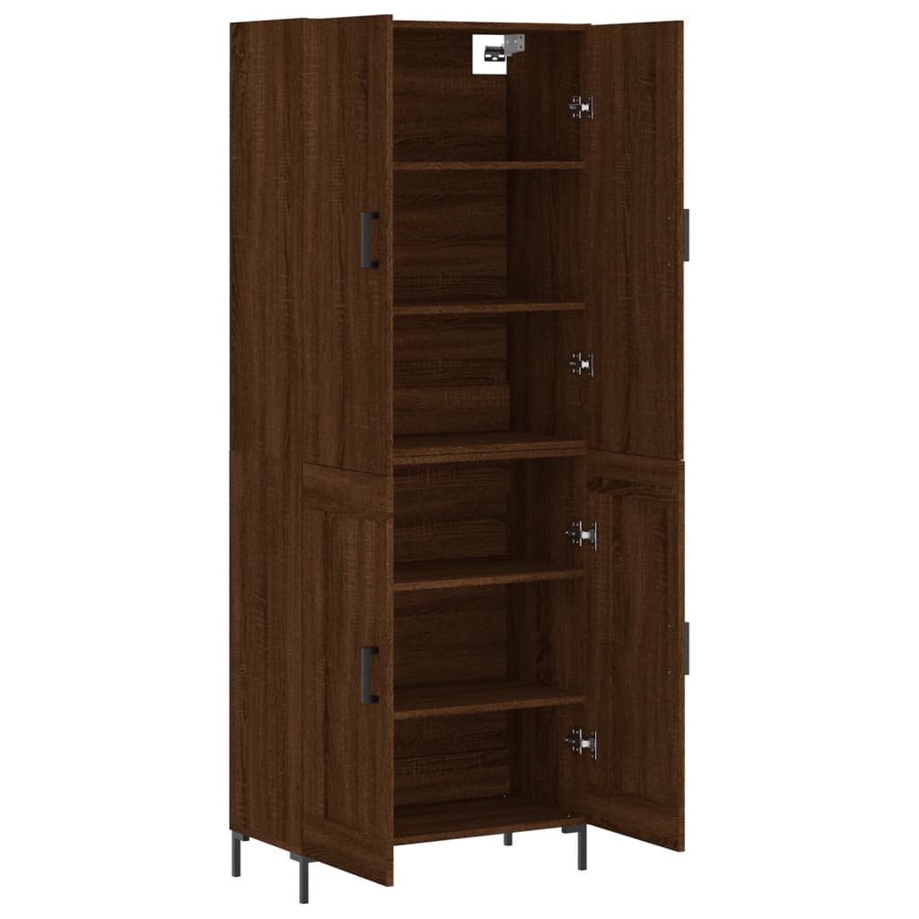 Highboard Braun Eichen-Optik 69,5x34x180 cm Holzwerkstoff