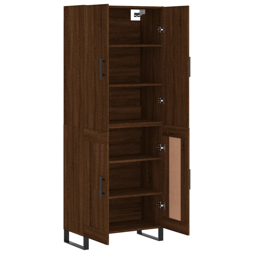 Highboard Braun Eichen-Optik 69,5x34x180 cm Holzwerkstoff