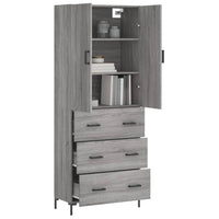 Thumbnail for Highboard Grau Sonoma 69,5x34x180 cm Holzwerkstoff