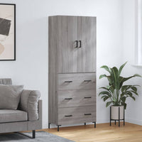 Thumbnail for Highboard Grau Sonoma 69,5x34x180 cm Holzwerkstoff