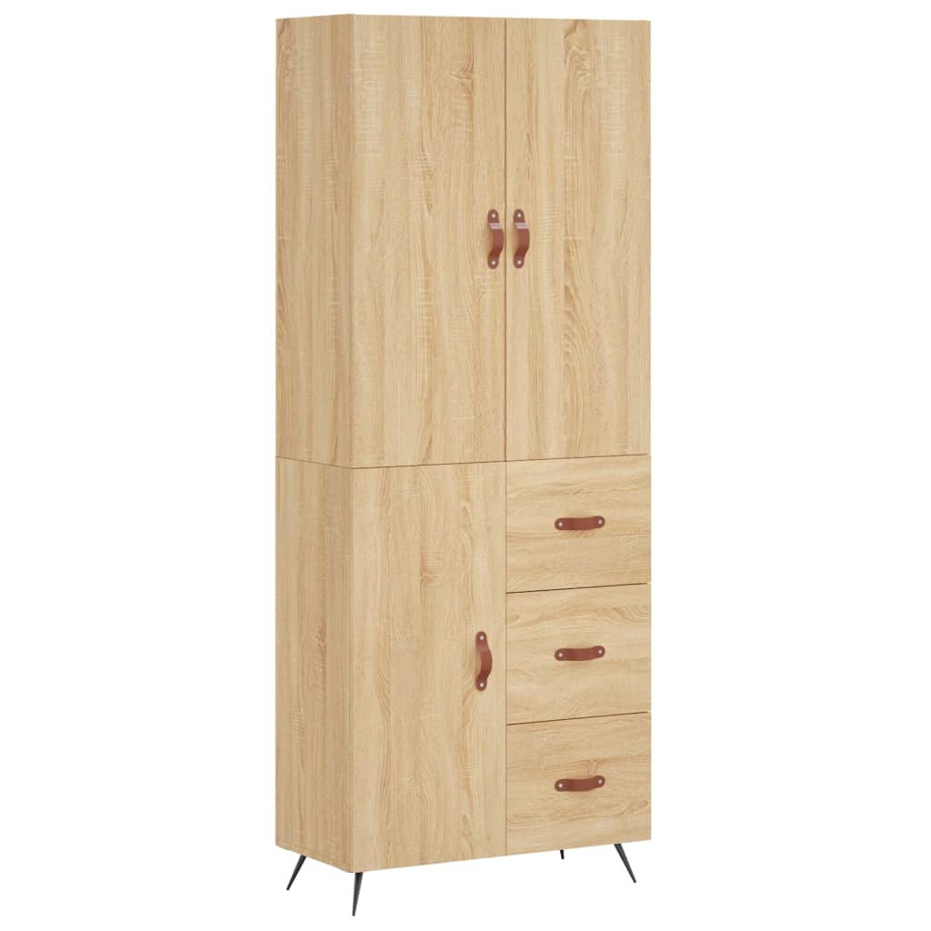 Highboard Sonoma-Eiche 69,5x34x180 cm Holzwerkstoff