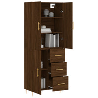 Thumbnail for Highboard Braun Eichen-Optik 69,5x34x180 cm Holzwerkstoff