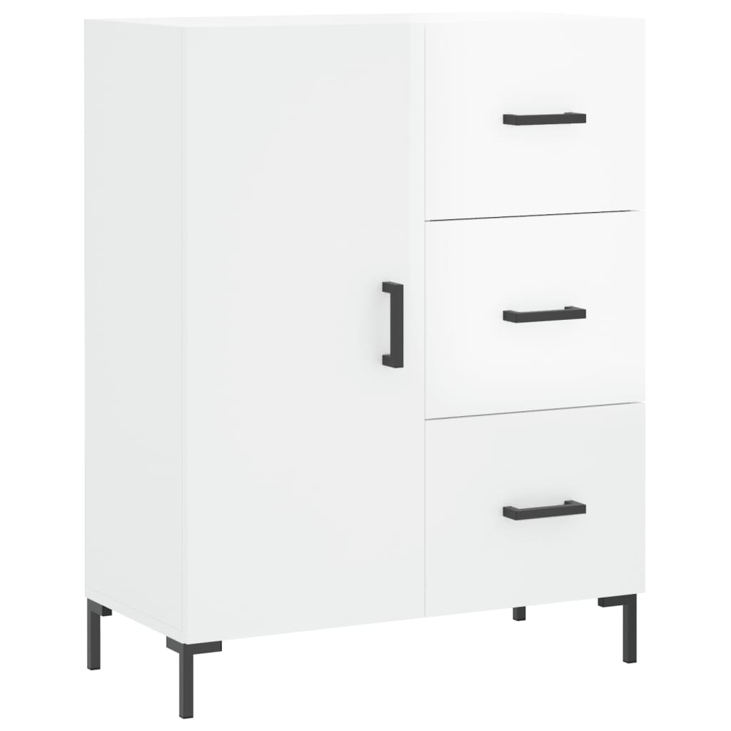 Highboard Hochglanz-Weiß 69,5x34x180 cm Holzwerkstoff