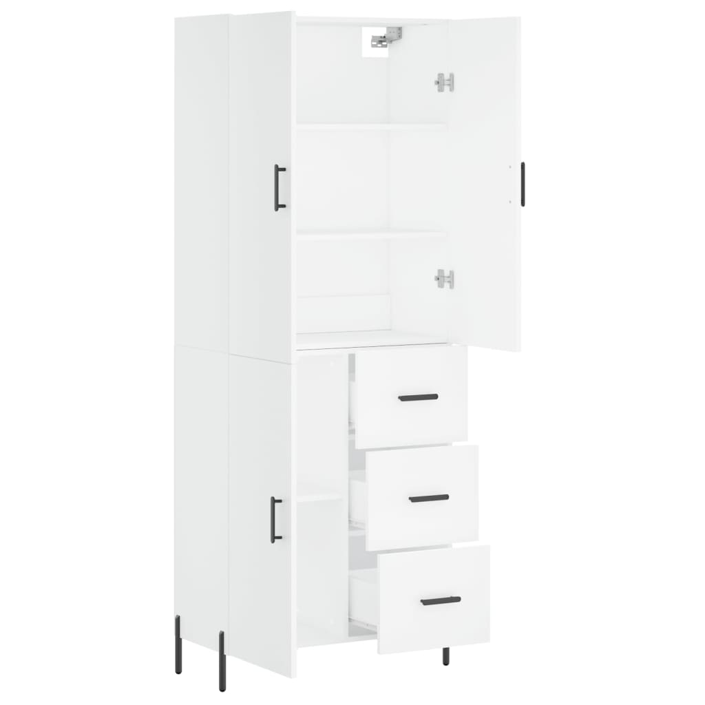 Highboard Weiß 69,5x34x180 cm Holzwerkstoff