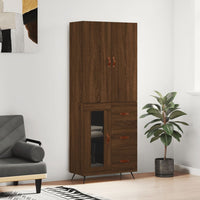 Thumbnail for Highboard Braun Eichen-Optik 69,5x34x180 cm Holzwerkstoff
