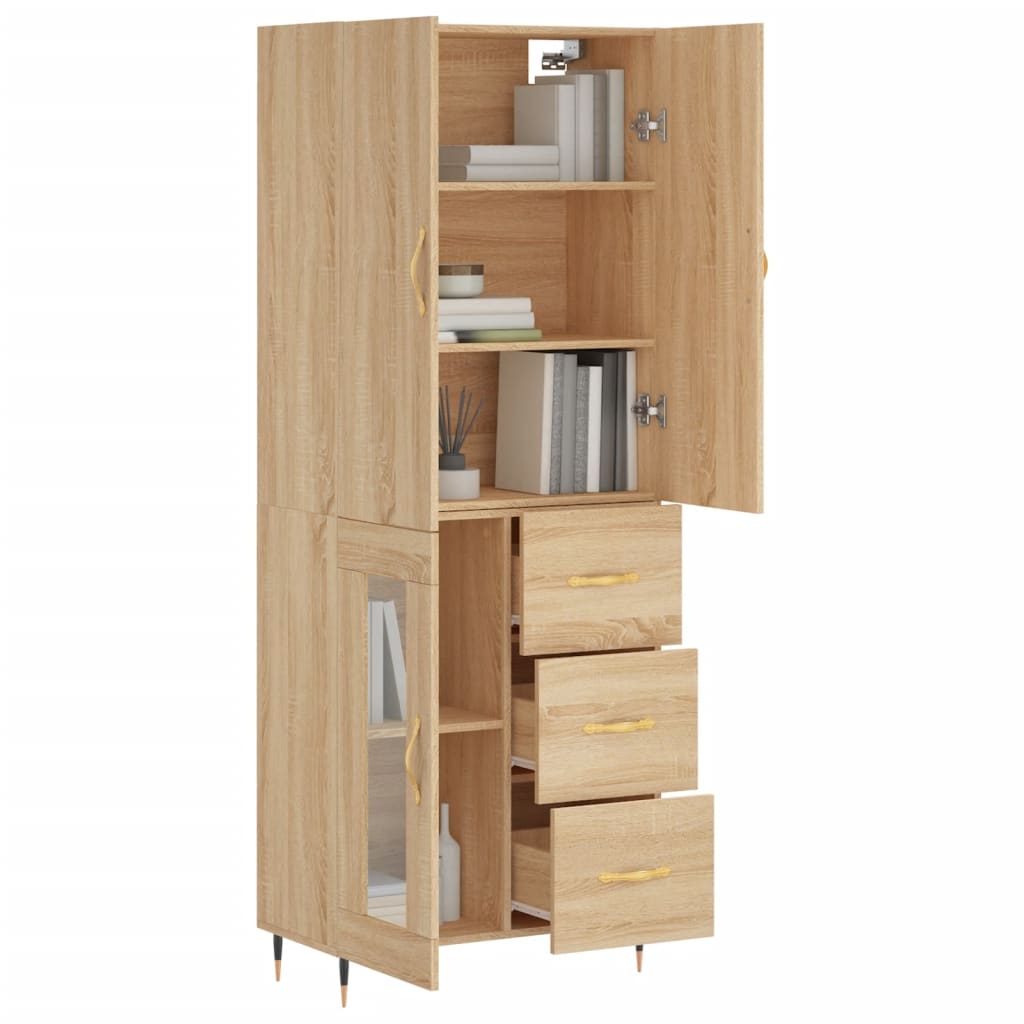 Highboard Sonoma-Eiche 69,5x34x180 cm Holzwerkstoff