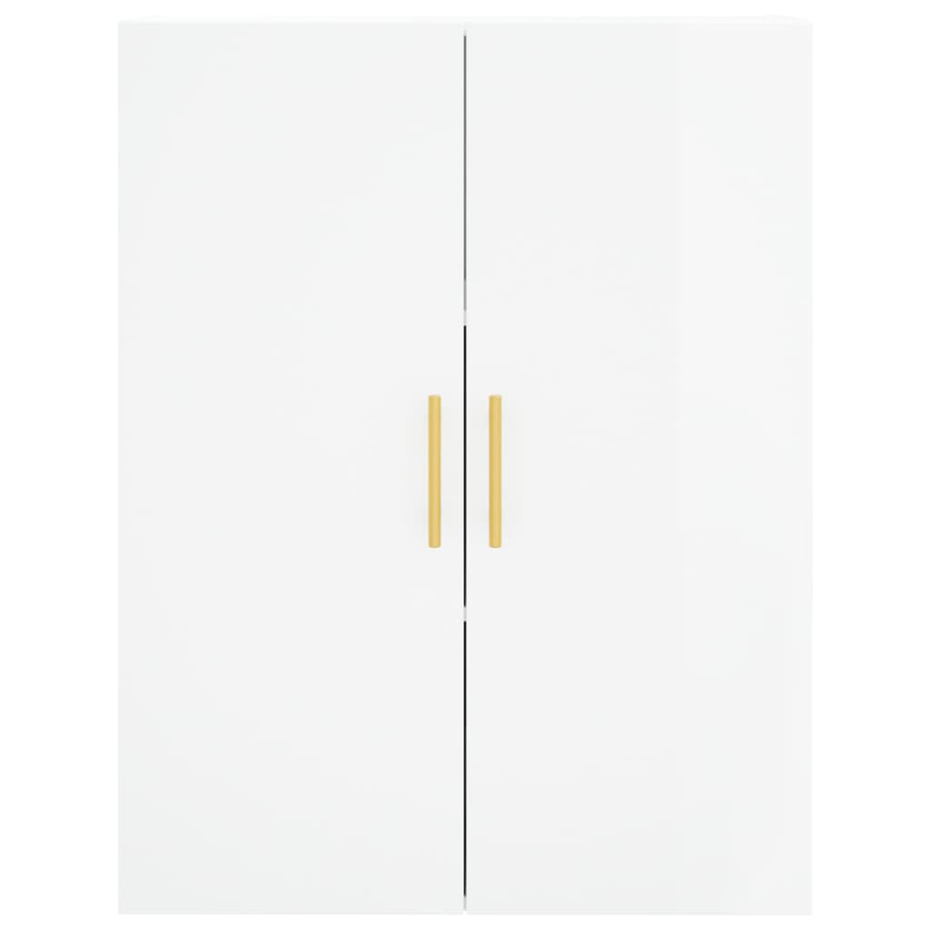 Highboard Hochglanz-Weiß 69,5x34x180 cm Holzwerkstoff