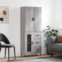 Thumbnail for Highboard Grau Sonoma 69,5x34x180 cm Holzwerkstoff