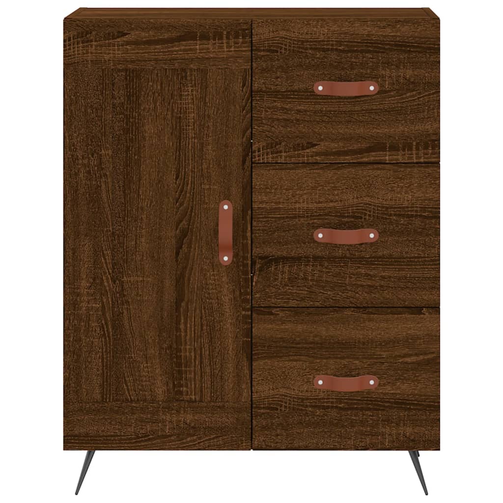 Highboard Braun Eichen-Optik 69,5x34x180 cm Holzwerkstoff