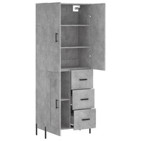 Thumbnail for Highboard Betongrau 69,5x34x180 cm Holzwerkstoff