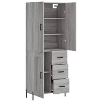 Thumbnail for Highboard Grau Sonoma 69,5x34x180 cm Holzwerkstoff