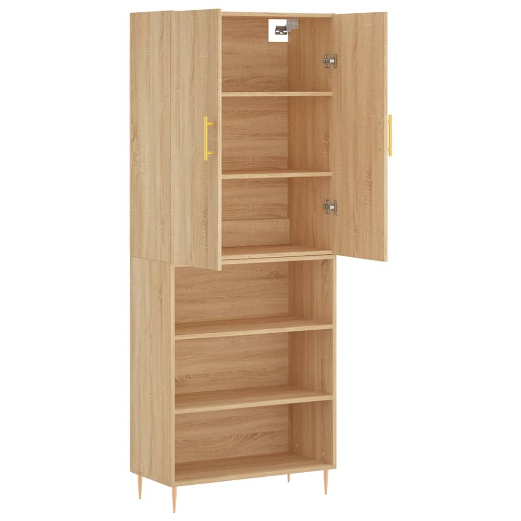 Highboard Sonoma-Eiche 69,5x34x180 cm Holzwerkstoff