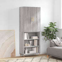Thumbnail for Highboard Grau Sonoma 69,5x34x180 cm Holzwerkstoff