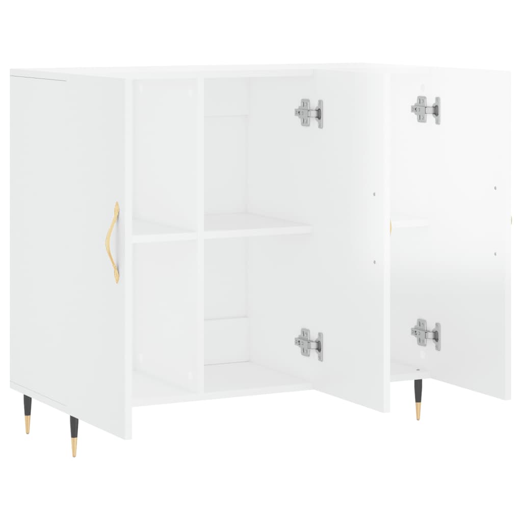 Sideboard Hochglanz-Weiß 90x34x80 cm Holzwerkstoff