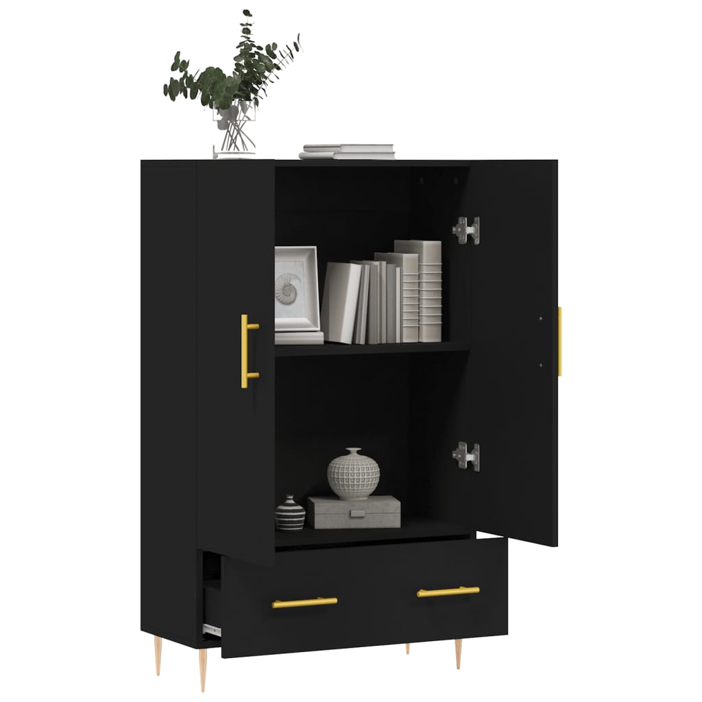 Highboard Schwarz 69,5x31x115 cm Holzwerkstoff
