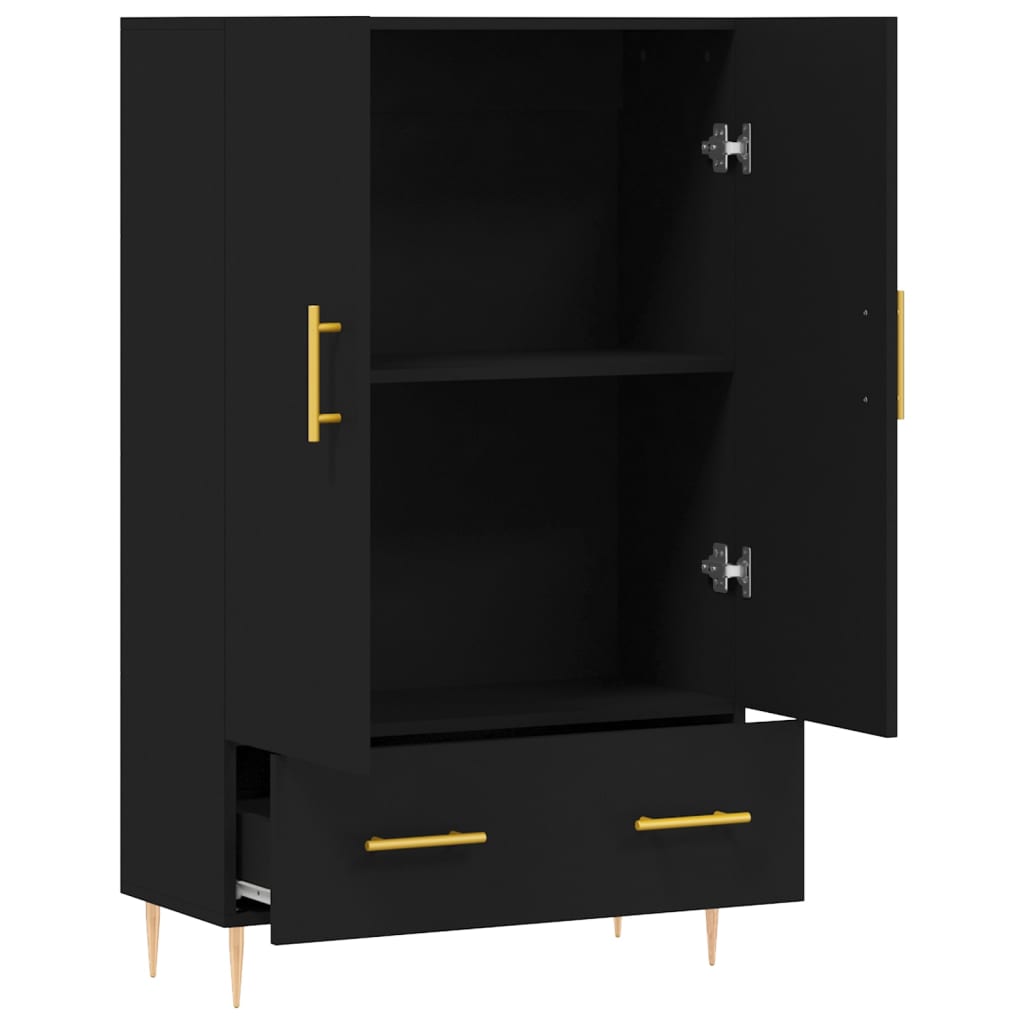Highboard Schwarz 69,5x31x115 cm Holzwerkstoff