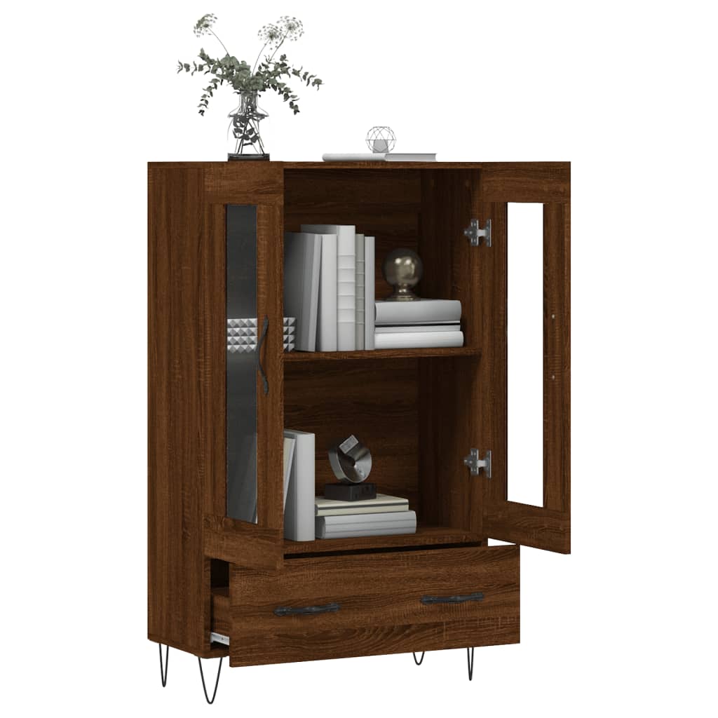 Highboard Braun Eichen-Optik 69,5x31x115 cm Holzwerkstoff