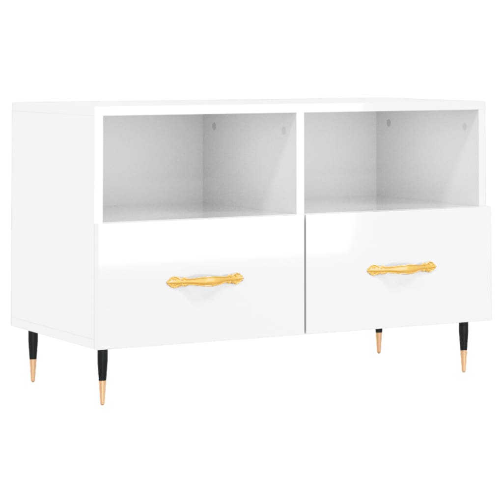 TV-Schrank Hochglanz-Weiß 80x36x50 cm Holzwerkstoff