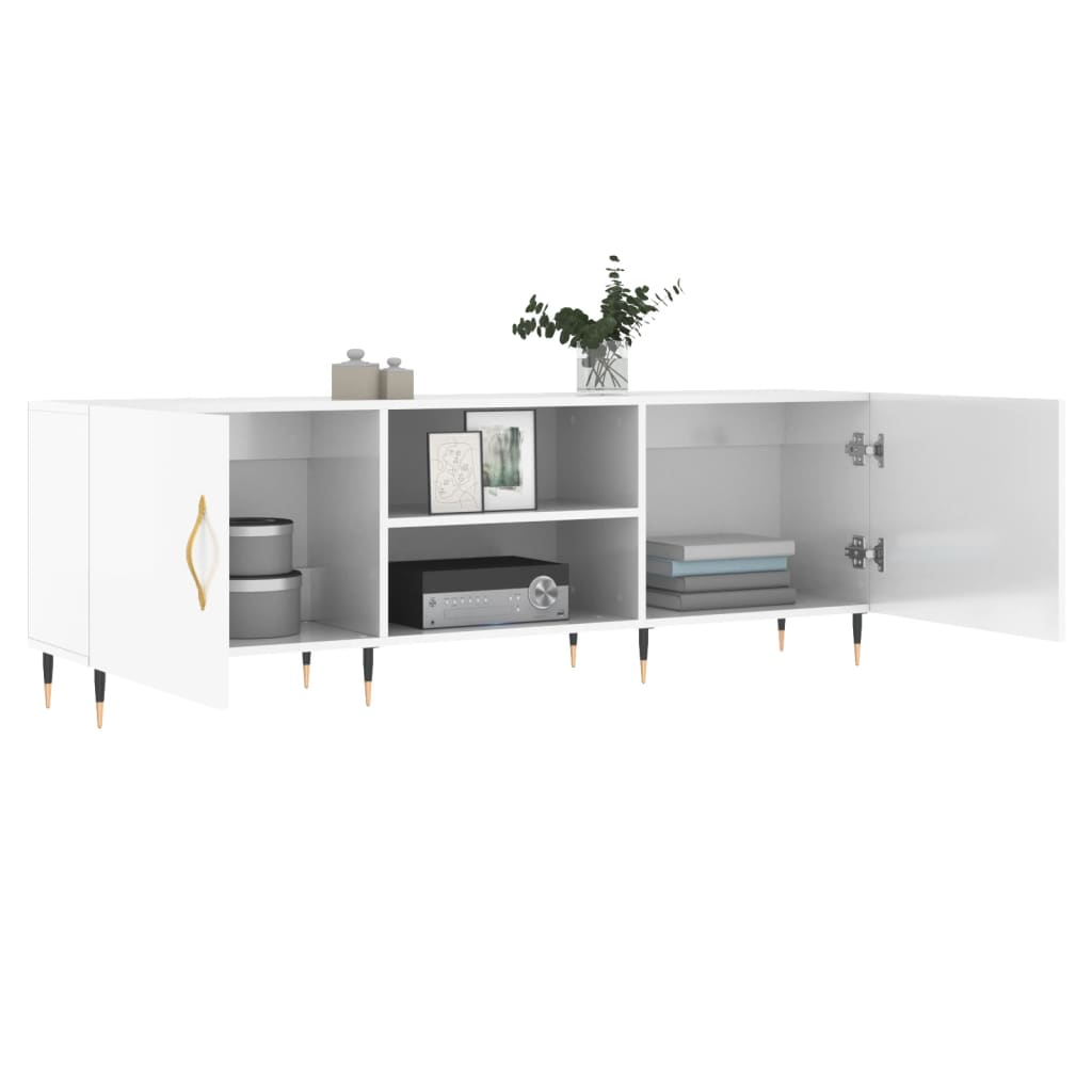TV-Schrank Hochglanz-Weiß 150x30x50 cm Holzwerkstoff