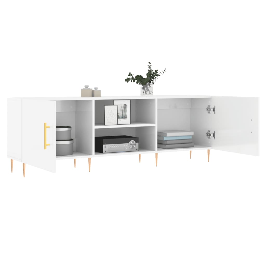 TV-Schrank Hochglanz-Weiß 150x30x50 cm Holzwerkstoff