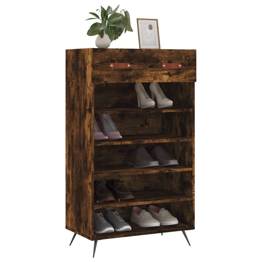 Schuhschrank Räuchereiche 60x35x105 cm Holzwerkstoff