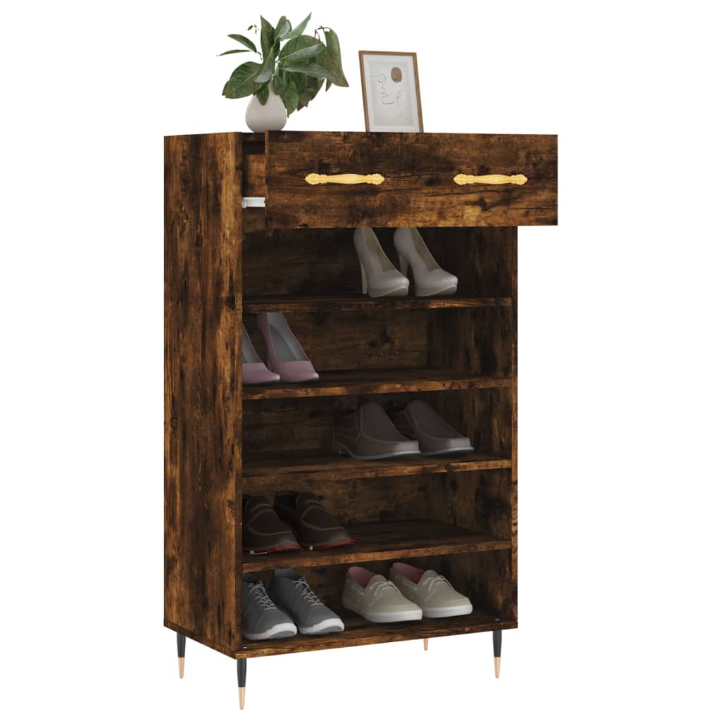 Schuhschrank Räuchereiche 60x35x105 cm Holzwerkstoff