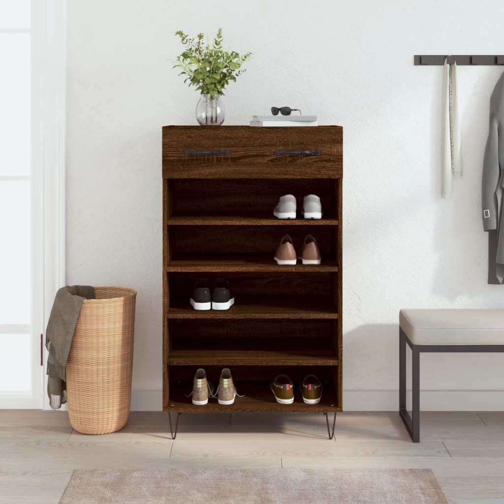Schuhschrank Braun Eichen-Optik 60x35x105 cm Holzwerkstoff