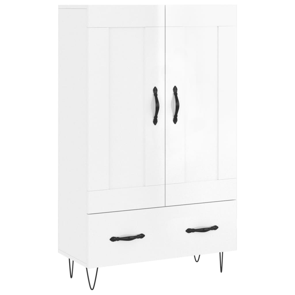 Highboard Hochglanz-Weiß 69,5x31x115 cm Holzwerkstoff