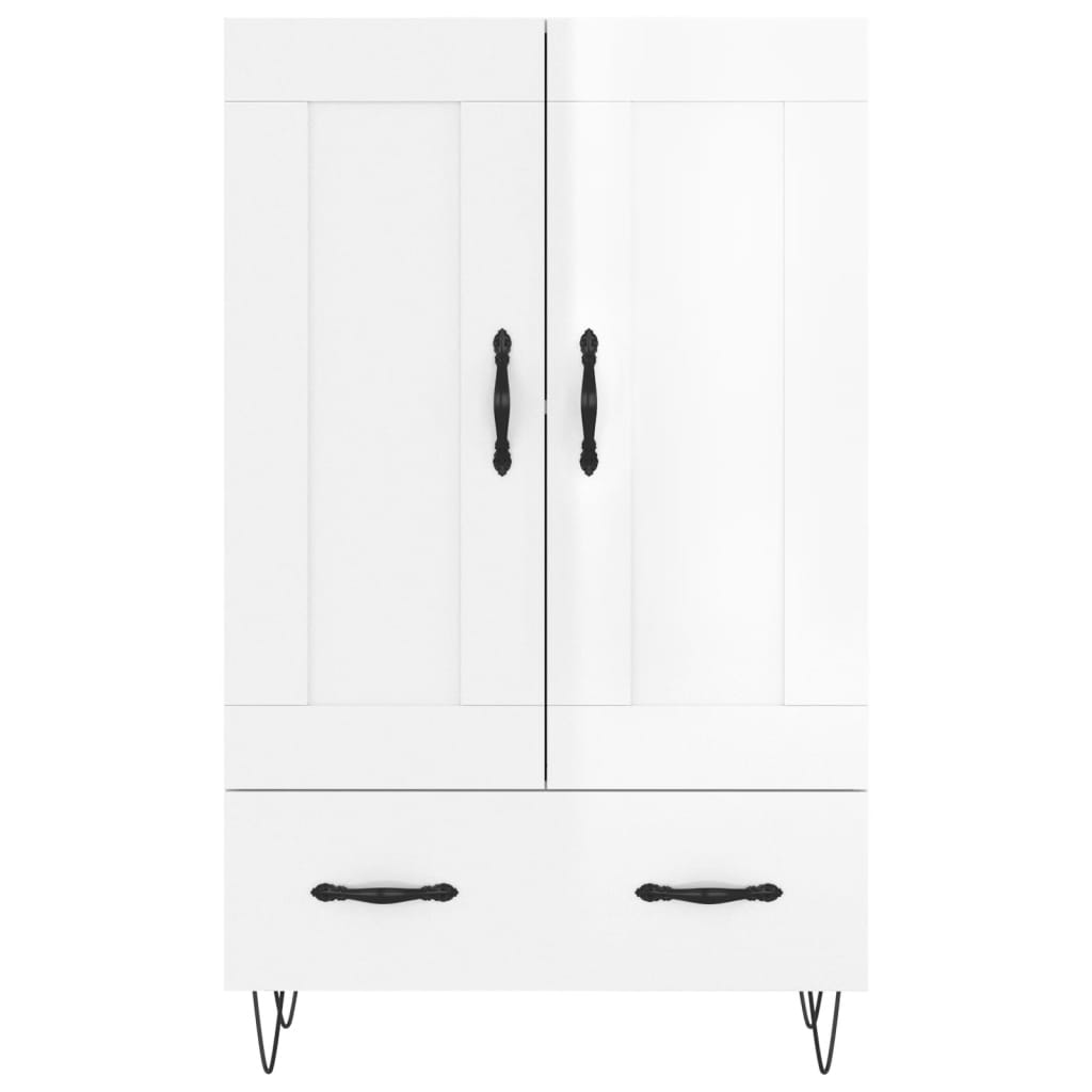 Highboard Hochglanz-Weiß 69,5x31x115 cm Holzwerkstoff