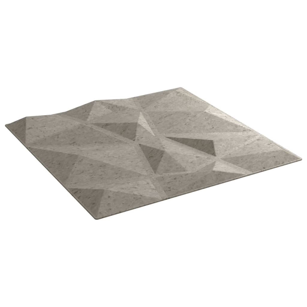 Wandpaneele 24 Stk. Betongrau 50x50 cm EPS 6 m² Diamant