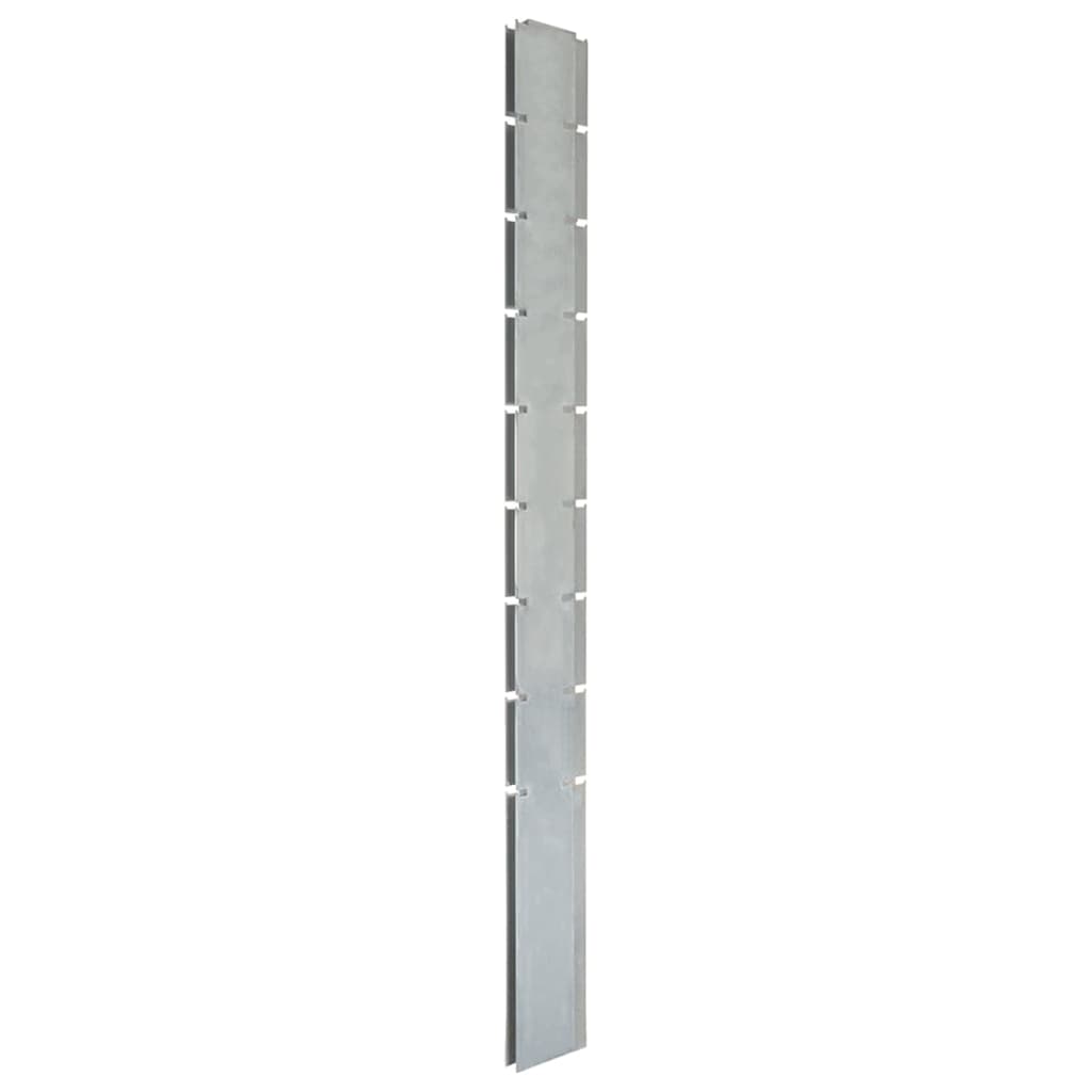 Zaunpfosten 10 Stk. Silbern 220 cm Verzinkter Stahl