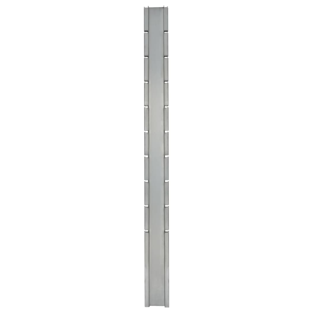 Zaunpfosten 10 Stk. Silbern 240 cm Verzinkter Stahl