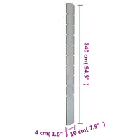 Thumbnail for Zaunpfosten 10 Stk. Silbern 240 cm Verzinkter Stahl