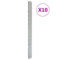 Thumbnail for Zaunpfosten 10 Stk. Silbern 280 cm Verzinkter Stahl