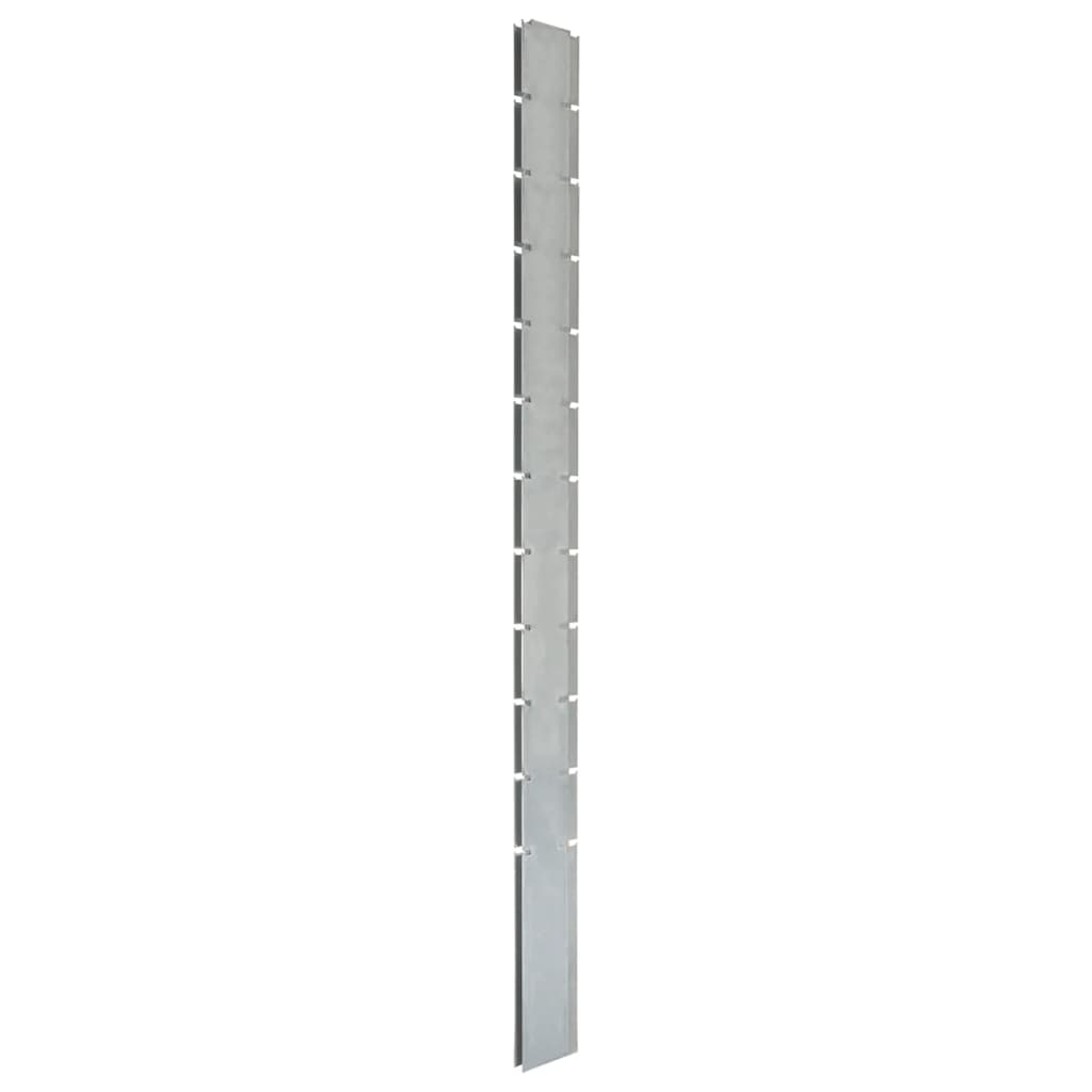 Zaunpfosten 10 Stk. Silbern 280 cm Verzinkter Stahl