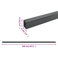 Thumbnail for Zaunpfosten 20 Stk. Grau 240 cm Stahl