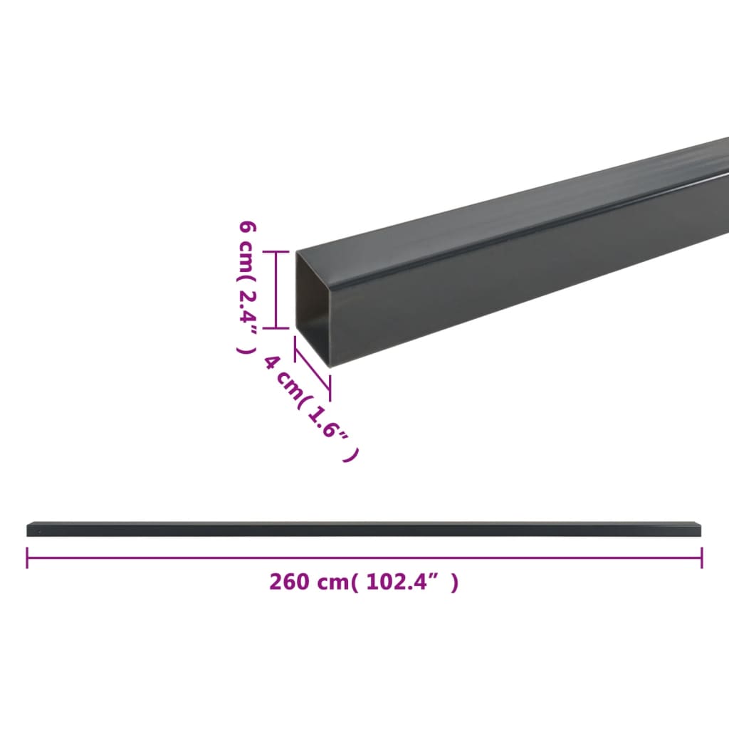 Zaunpfosten 20 Stk. Grau 260 cm Stahl